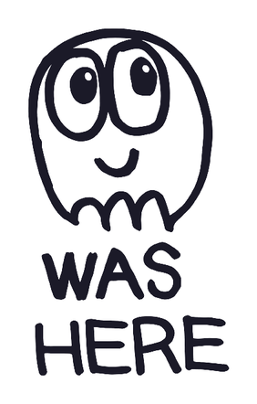 WAS HERE のステッカー